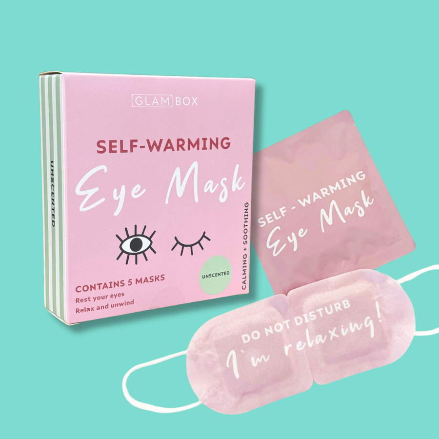 Glam Box Travel Bag Ocean & Self Warming Eye Mask Unscented Bestie Bundle