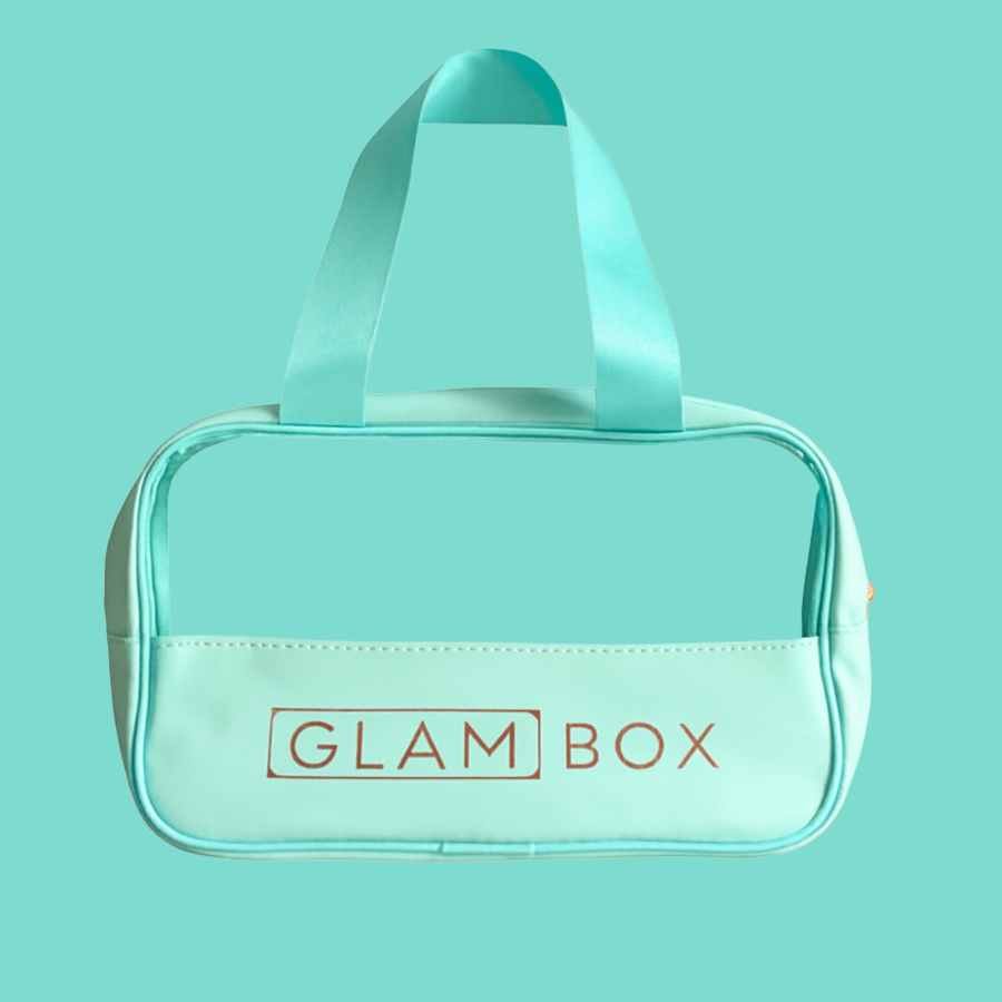 Glam Box Travel Bag Ocean & Self Warming Eye Mask Unscented Bestie Bundle