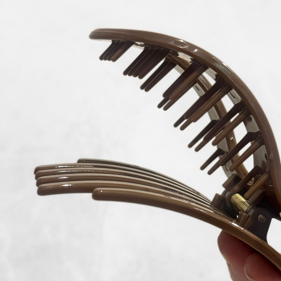 Glam Flat Claw Clip Large Gloss Brunette