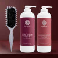 Clever Curl Curl Cream & Humid Weather Gel 1L & Curl Brush Pebble BESTIE BUNDLE