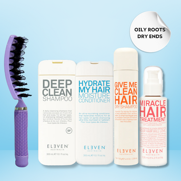 Eleven Oily Roots, Dry Ends, + Brush, Glam Bundle