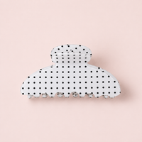 The Glam Claw Clip | White Polka Dot