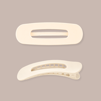 Glam Flat Wide Claw Clip Small | Light Cream
