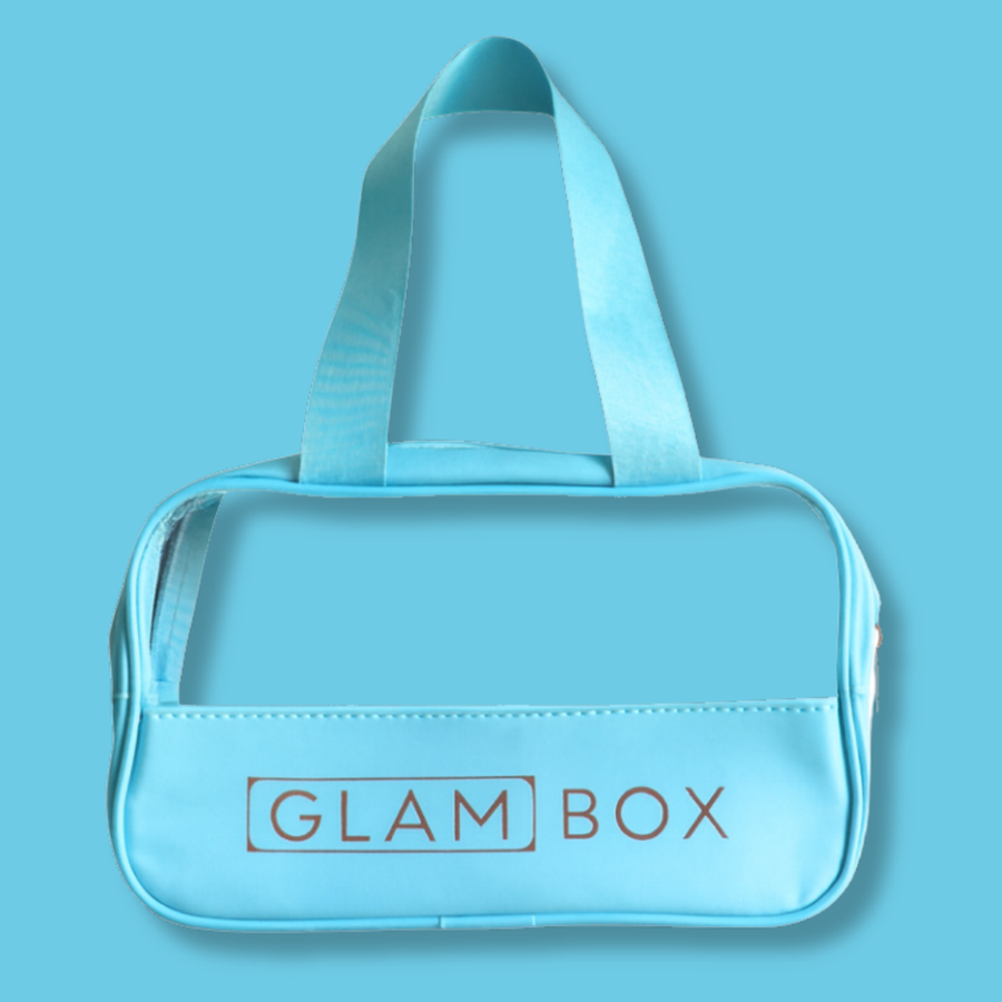 Glam Box Travel Bag Sky with Sky Curl Brush & Bluebell Afro Comb Bestie