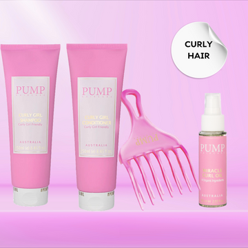 Pump Hair Care Curly Hair Health Glam Bundle