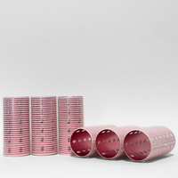 Glam Thermal Velcro Roller Pink Medium 6pc