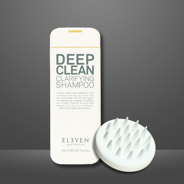 Eleven Deep Clean Clarifying Shampoo 300ml & Glam Box Shampoo Brush Bestie Bundle
