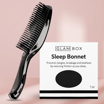 Glam Sleek Styler Brush Black & Black Sleep Bonnet Bestie Bundle