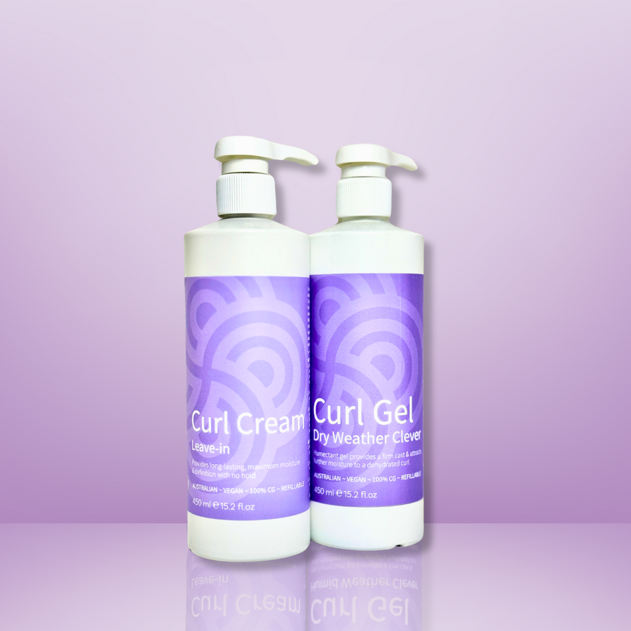 Clever Curl Curl Cream & Dry Weather Gel 450ml BESTIE BUNDLE