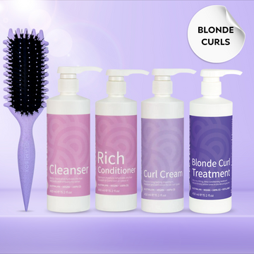Clever Curl Blonde Hair + Curl Brush Lavender Glam Bundle