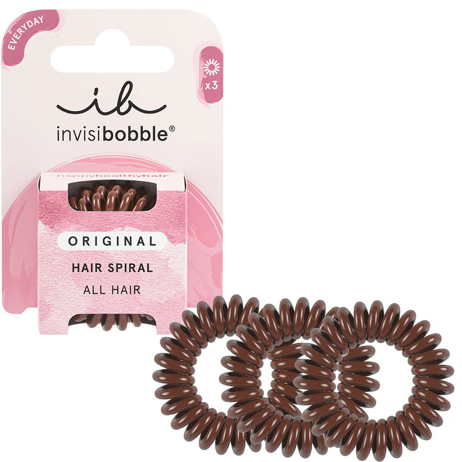 Invisibobble Original Hair Spiral Pretzel Brown 3pk