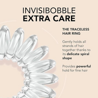 Invisibobble Extra Care Gentle Hair Spiral Crystal Clear 3pk