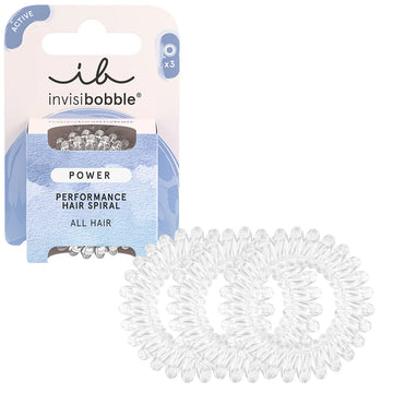 Invisibobble Power Performance Hair Spiral Crystal Clear 3pk