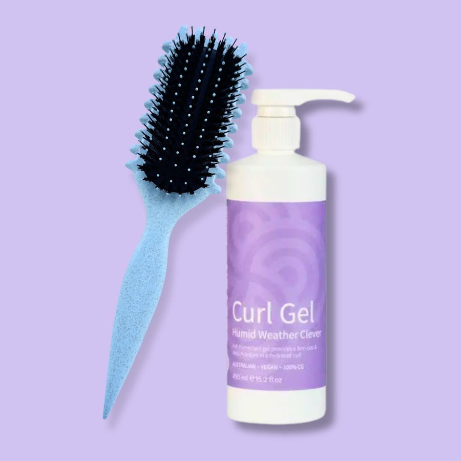 Curl Brush Sky & Clever Curl Gel Humid Weather Bestie Bundle