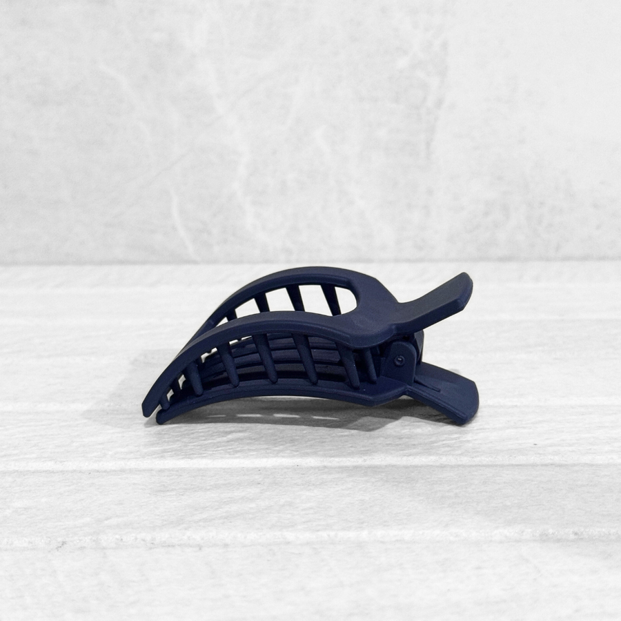 Glam Flat Claw Clip Small Navy