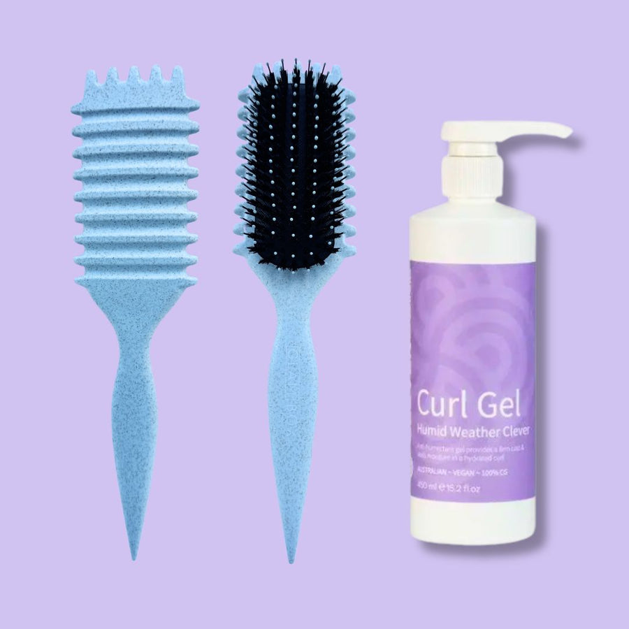 Curl Brush Sky & Clever Curl Gel Humid Weather Bestie Bundle