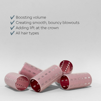 Glam Thermal Velcro Roller Pink Medium 6pc