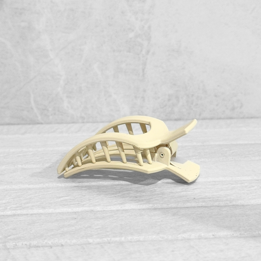 Glam Flat Claw Clip Small Cream