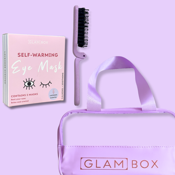 Glam Box Travel Bag Lavender with Lilac Mini Miracle & Eye Mask Lavender Bundle