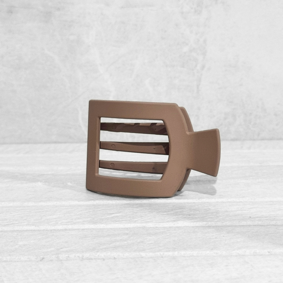 Glam Flat Claw Clip Small Mocha