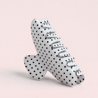 The Glam Claw Clip | White Polka Dot
