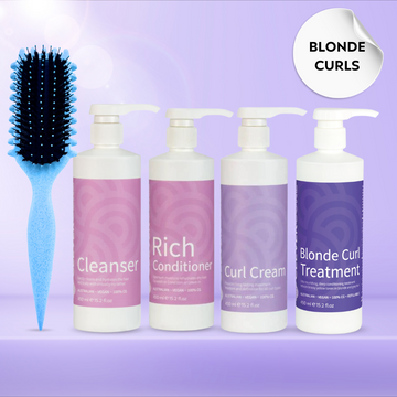 Clever Curl Blonde Hair + Curl Brush Sky Glam Bundle