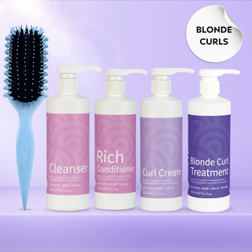 Clever Curl Blonde Hair + Curl Brush Sky Glam Bundle