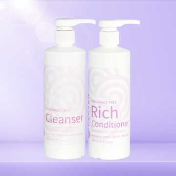 Clever Curl Fragrance Free Cleanser & Rich Conditioner 450ml BESTIE BUNDLE