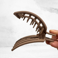 Glam Flat Claw Clip Small Mocha