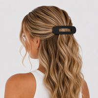 Glam Flat Wide Claw Clip Small | Black