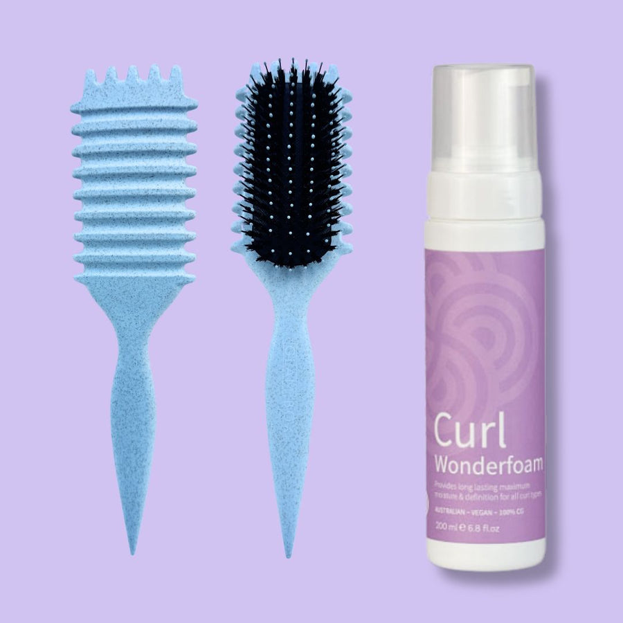 Curl Brush Sky & Clever Curl Wonderfoam Bestie Bundle