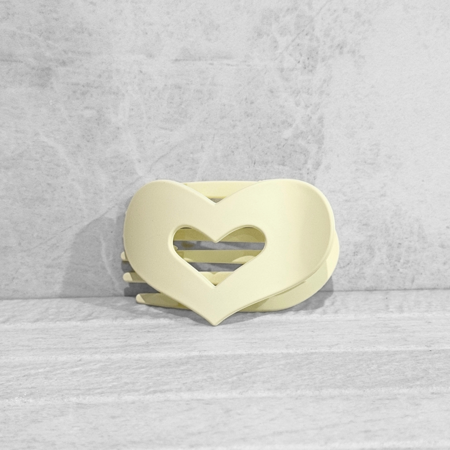 Glam Flat Claw Clip Large Heart Blonde