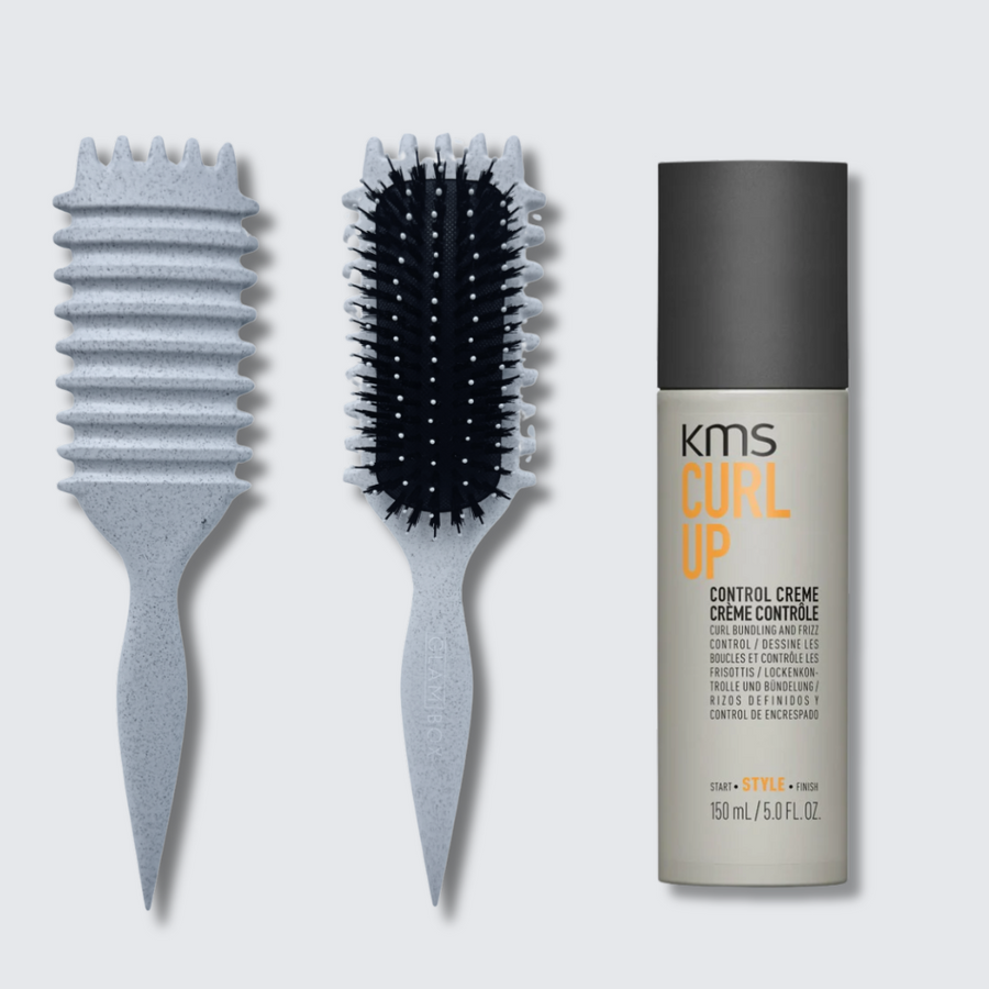 Curl Brush Pebble & KMS Control Creme Bestie Bundle