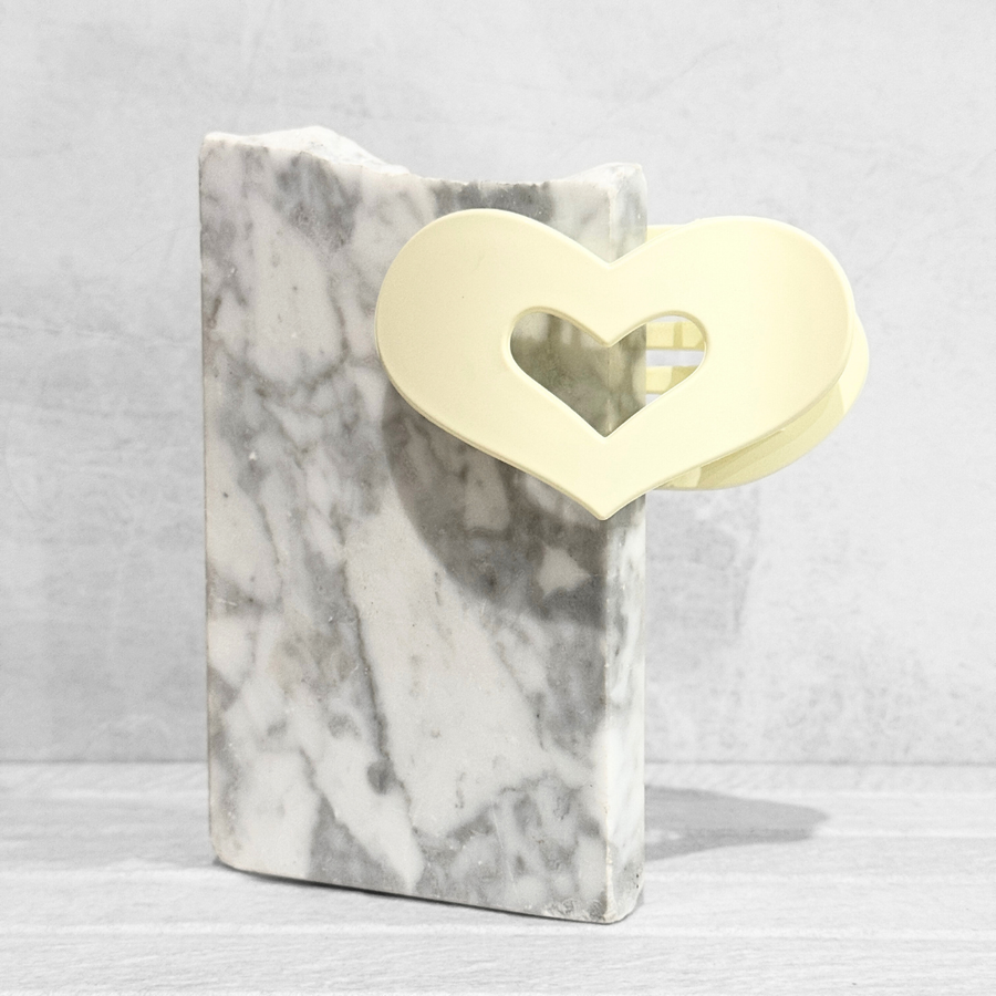 Glam Flat Claw Clip Large Heart Blonde