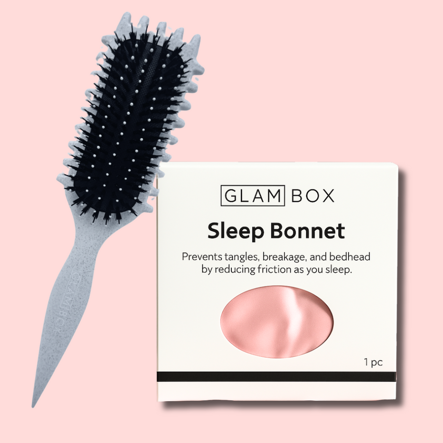 Curl Brush Pebble & Pink Sleep Bonnet Bestie Bundle