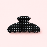 The Glam Claw Clip | Black Polka Dot