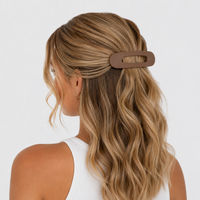 Glam Flat Wide Claw Clip Small | Dark Brown