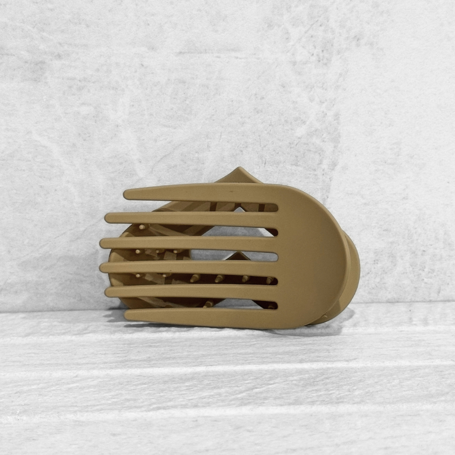 Glam Flat Claw Clip Large Heart Brunette