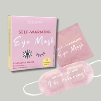 Glam Box Travel Bag Snow & Self Warming Eye Mask Chamomile Bestie Bundle