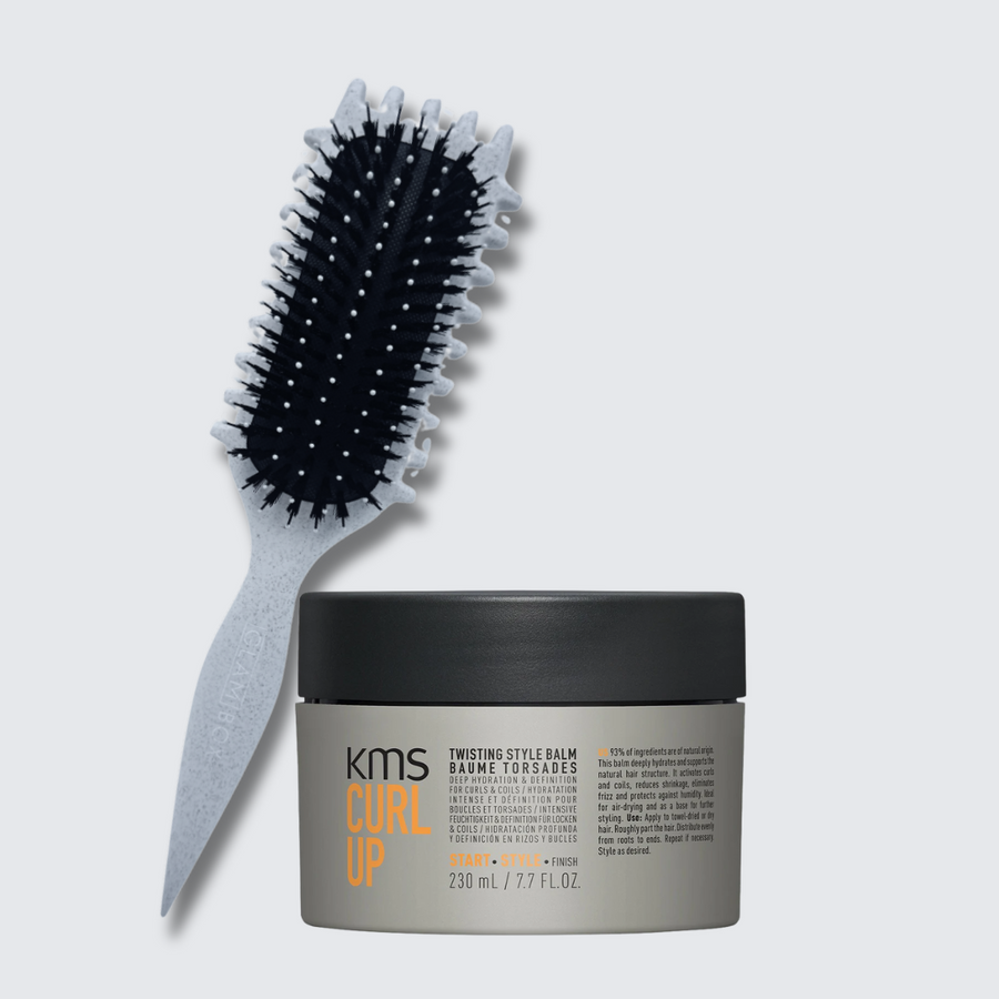 Curl Brush Pebble & KMS Twisting Balm Bestie Bundle