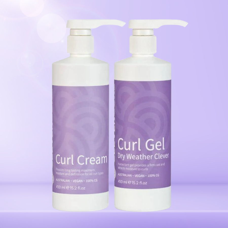 Clever Curl Curl Cream & Dry Weather Gel 450ml BESTIE BUNDLE