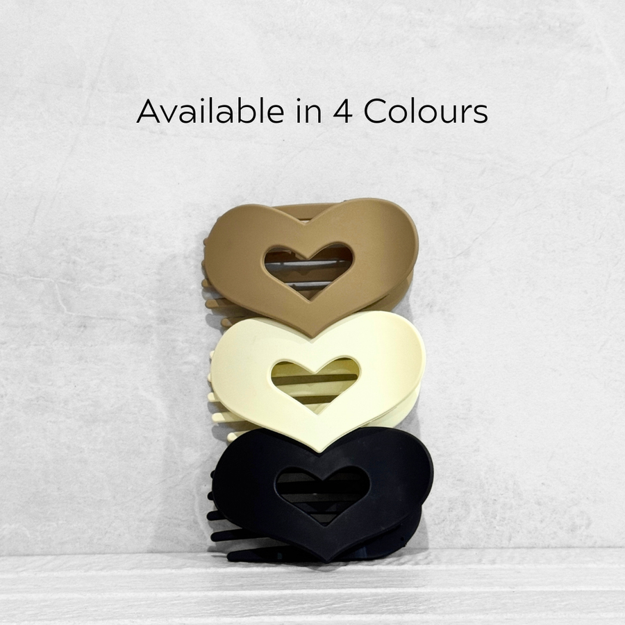 Glam Flat Claw Clip Large Heart Blonde