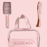 Glam Box Travel Bag Rose with Candy Miracle & Rose Gold Detangler Brush Bestie