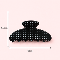The Glam Claw Clip | Black Polka Dot