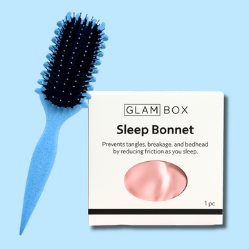 Curl Brush Sky & Pink Sleep Bonnet Bestie Bundle