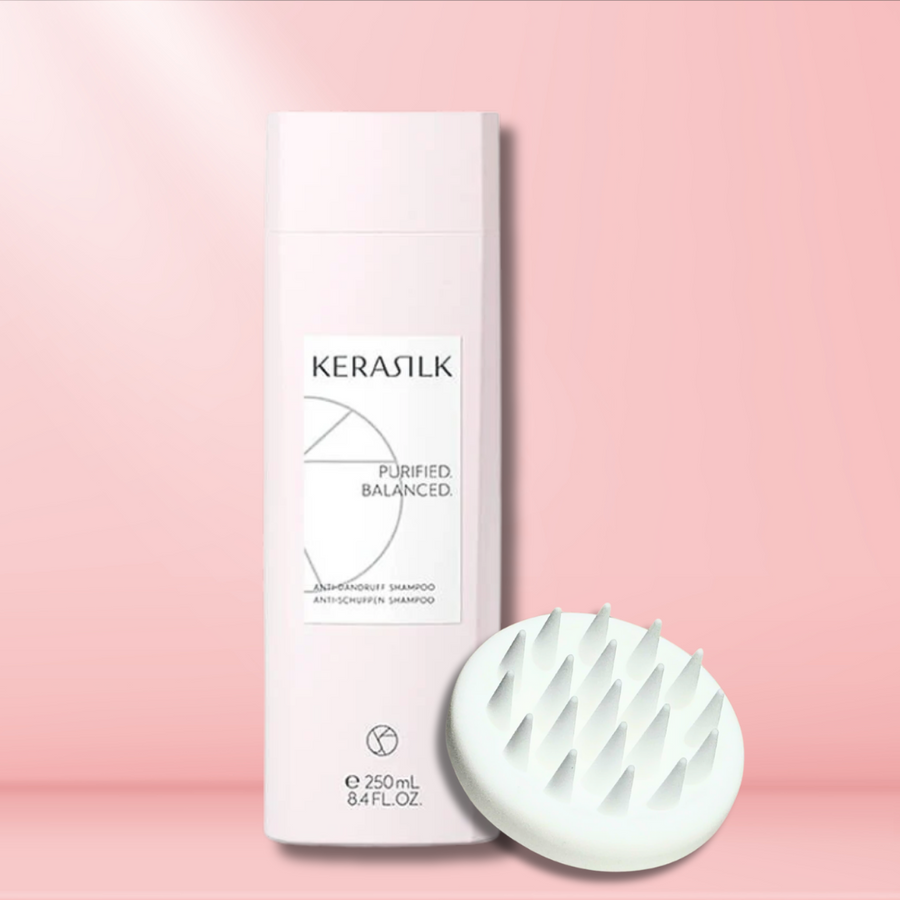 Kerasilk Anti Dandruff Shampoo 250ml & Glam Box Shampoo Brush Bestie Bundle