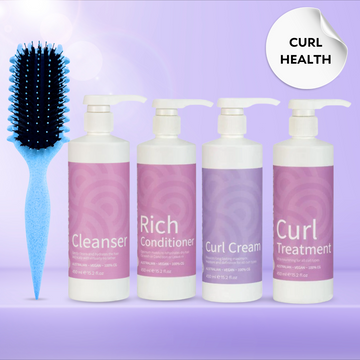 Clever Curl Curly Hair Health + Curl Brush Sky Glam Bundle