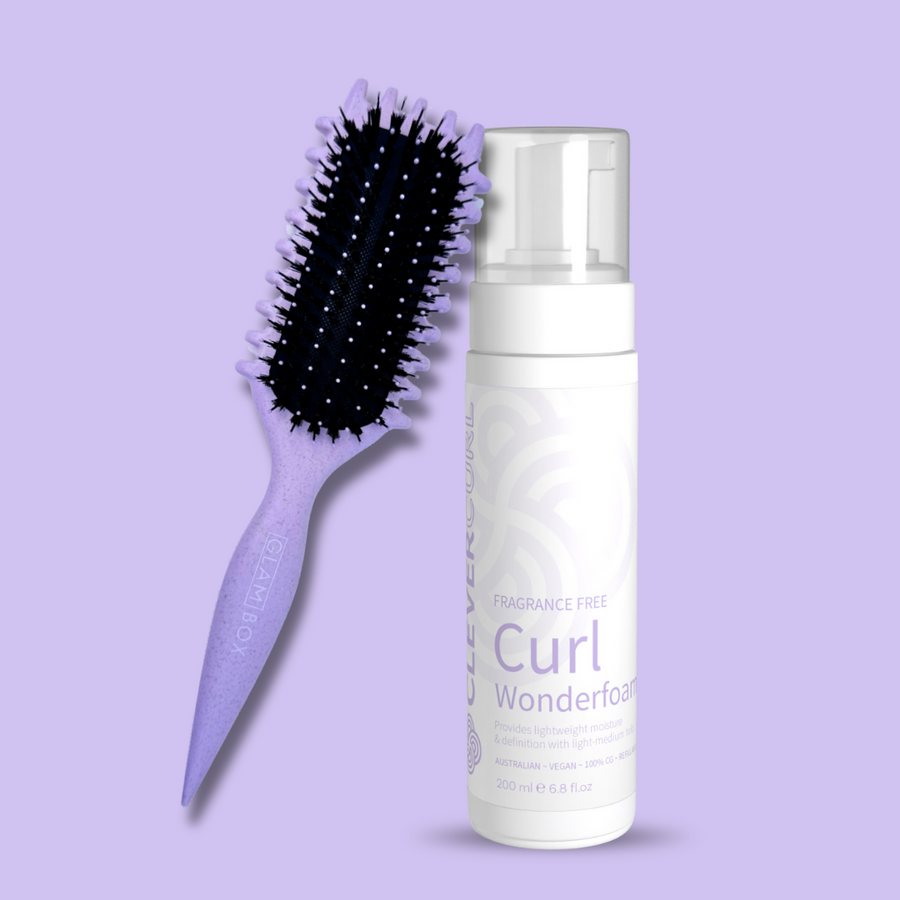 Curl Brush Lavender & Clever Curl Fragrance Free Wonderfoam Bestie Bundle