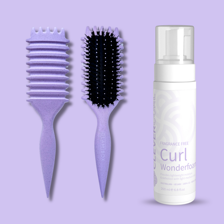 Curl Brush Lavender & Clever Curl Fragrance Free Wonderfoam Bestie Bundle