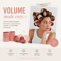 Glam Thermal Velcro Roller Pink Large 4pc